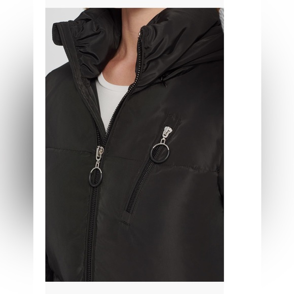 Karl Lagerfield Paris Short Hooded Down Puffer Jacket - Picture 3 of 8